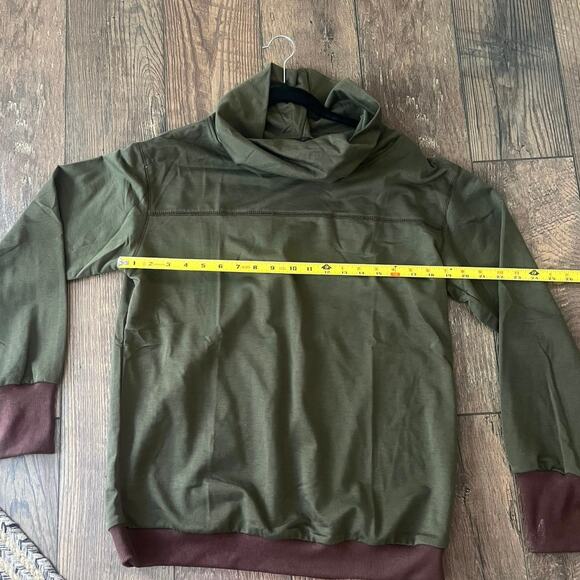 Green and Brown Cowl Neck Long Sleeve Shirt Sweatshirt Unbranded Women Size XL - Picture 1 of 6